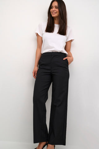 Kaffe Wide Leg Trousers Black Loraine