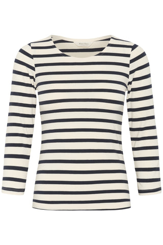 Part Two Striped Top Navy Blue White Emel