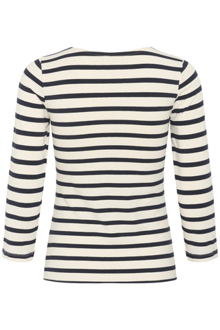 Part Two Striped Top Navy Blue White Emel