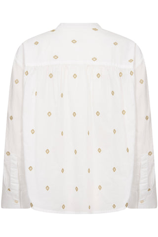 Part Two Embroidered Blouse White Gold Natale