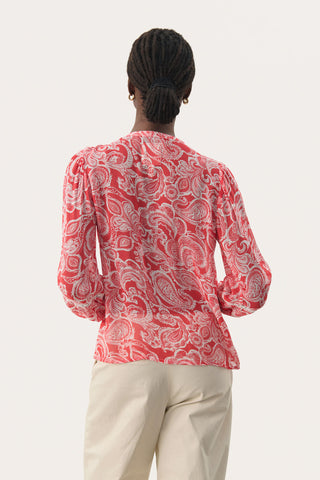 Part Two Paisley Print Blouse Red Nesma