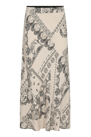 Part Two Paisley Print Skirt Beige Laurina