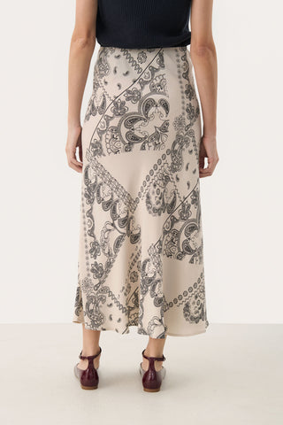 Part Two Paisley Print Skirt Beige Laurina