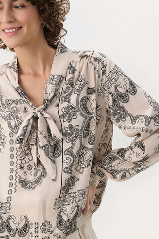 Part Two Paisley Print Blouse Beige Najia