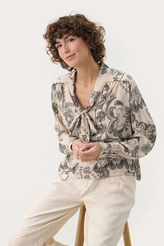 Part Two Paisley Print Blouse Beige Najia