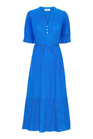 Moliin Puff Sleeve Maxi Dress Blue Alex