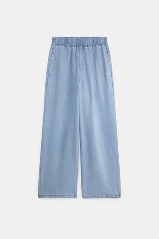 Suncoo Chambray Wide Leg Trousers Ryan