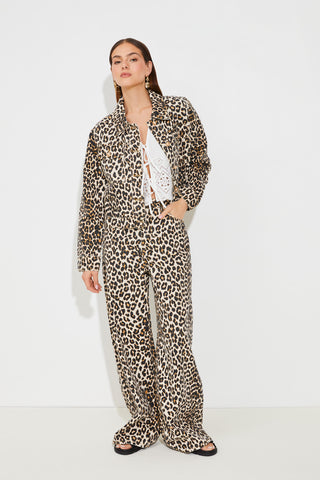 Suncoo Leopard Print Jacket Beige Djack