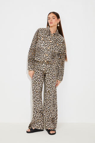 Suncoo Leopard Print Jacket Beige Djack