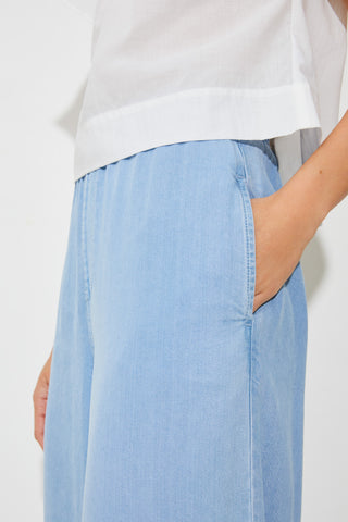 Suncoo Chambray Wide Leg Trousers Ryan