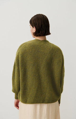 American Vintage Cardigan in Green Melange East - MMJs Fashion