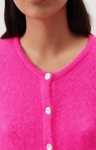 American Vintage Cardigan in Neon Pink Vitow - MMJs Fashion