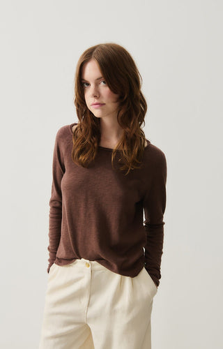 American Vintage Long Sleeve Top in Brown Sonoma - MMJs Fashion