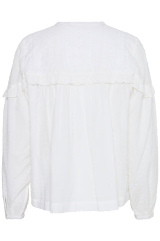 Atelier Rêve Cotton Frill Blouse White Lauren - MMJs Fashion