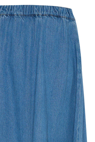 Atelier Rêve Midi Skirt Medium Blue Denim Risle - MMJs Fashion