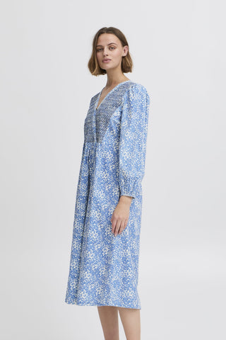 Atelier Rêve Paisley Print Cotton Dress Blue Noie - MMJs Fashion