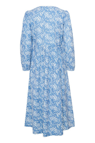 Atelier Rêve Paisley Print Cotton Dress Blue Noie - MMJs Fashion