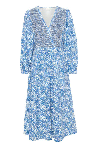 Atelier Rêve Paisley Print Cotton Dress Blue Noie - MMJs Fashion