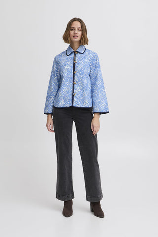 Atelier Rêve Paisley Print Cotton Jacket Blue Vienna - MMJs Fashion