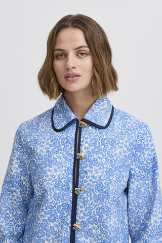 Atelier Rêve Paisley Print Cotton Jacket Blue Vienna - MMJs Fashion