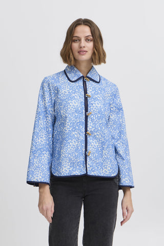 Atelier Rêve Paisley Print Cotton Jacket Blue Vienna - MMJs Fashion