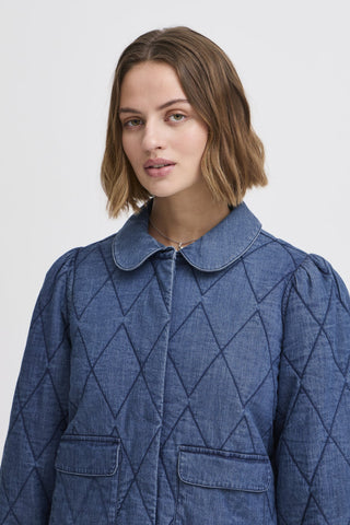 Atelier Rêve Quilted Denim Jacket Blue Poline - MMJs Fashion