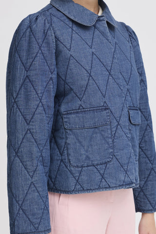 Atelier Rêve Quilted Denim Jacket Blue Poline - MMJs Fashion