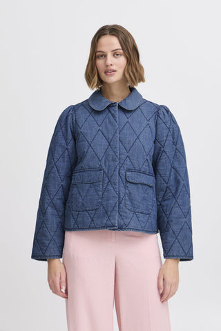 Atelier Rêve Quilted Denim Jacket Blue Poline - MMJs Fashion