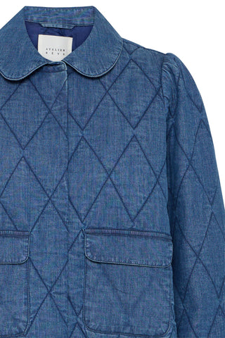 Atelier Rêve Quilted Denim Jacket Blue Poline - MMJs Fashion