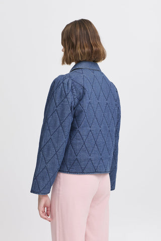 Atelier Rêve Quilted Denim Jacket Blue Poline - MMJs Fashion