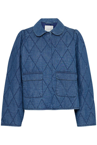 Atelier Rêve Quilted Denim Jacket Blue Poline - MMJs Fashion