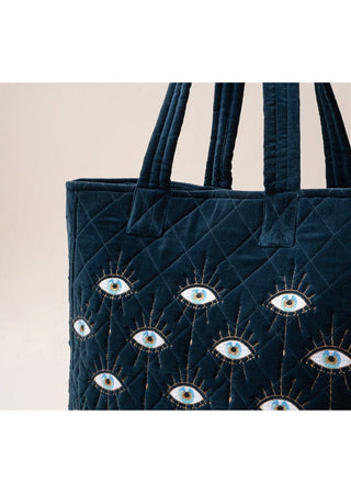 Elizabeth Scarlett Mystical Eye Tote Bag Ink Blue - MMJs Fashion