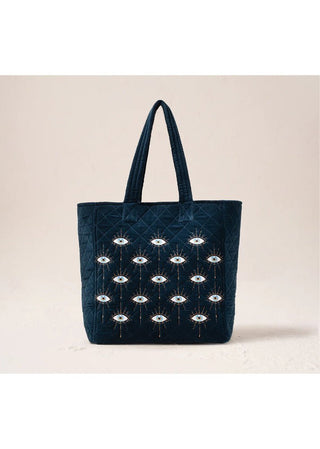 Elizabeth Scarlett Mystical Eye Tote Bag Ink Blue - MMJs Fashion