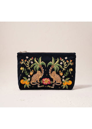 Elizabeth Scarlett Tropical Jaguar Everyday Pouch Charcoal - MMJs Fashion