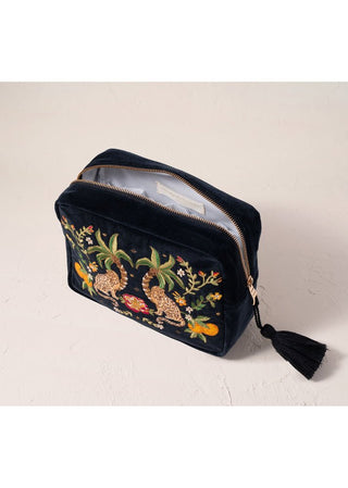 Elizabeth Scarlett Tropical Jaguar Wash Bag Charcoal - MMJs Fashion