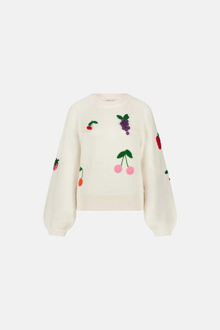 Fabienne Chapot Appliqué Jumper Ivory Green Fruity - MMJs Fashion