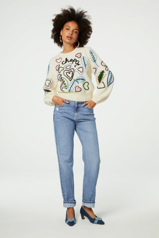 Fabienne Chapot Embroidered Jumper Ivory Vesper - MMJs Fashion