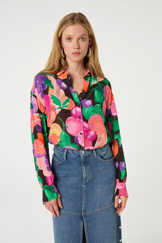 Fabienne Chapot Fruit Punch Print Blouse Pink Green Anouk - MMJs Fashion