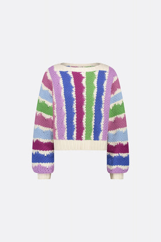 Fabienne Chapot Purple Blue Green Stripe Jumper Heath - MMJs Fashion