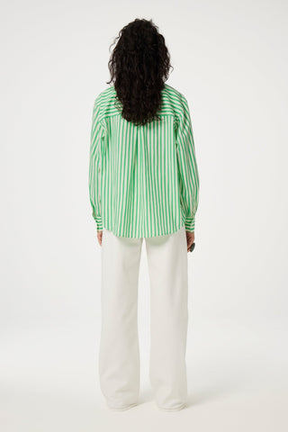 Fabienne Chapot Striped Blouse Green Ivory Alex - MMJs Fashion