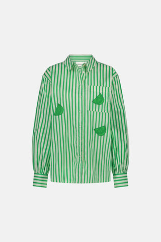 Fabienne Chapot Striped Blouse Green Ivory Alex - MMJs Fashion