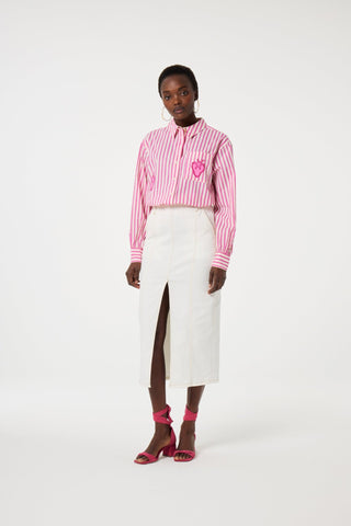 Fabienne Chapot Striped Blouse Pink Ivory Alex - MMJs Fashion