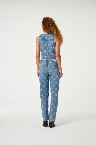 Fabienne Chapot Sun Print Denim Waistcoat Gigi - MMJs Fashion