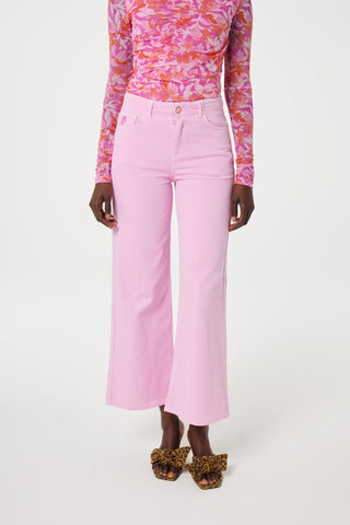 Fabienne Chapot Wide Leg Cropped Jeans Pink Hayley - MMJs Fashion