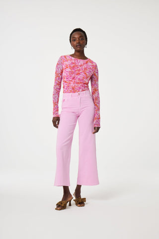 Fabienne Chapot Wide Leg Cropped Jeans Pink Hayley - MMJs Fashion