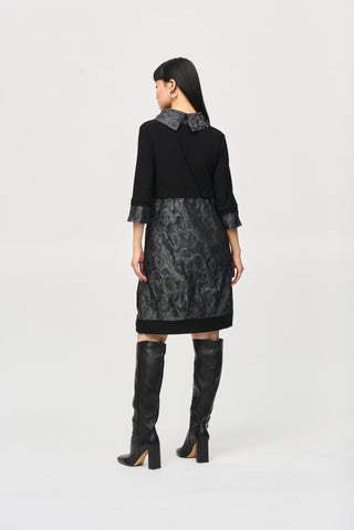 Joseph Ribkoff Black and Grey Cocoon Dress - MMJs Fashion