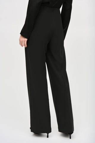 Joseph Ribkoff Black Silky Knit Wide Leg Trousers - MMJs Fashion