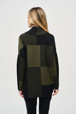 Joseph Ribkoff Green Black Colour Block Jumper - MMJs Fashion