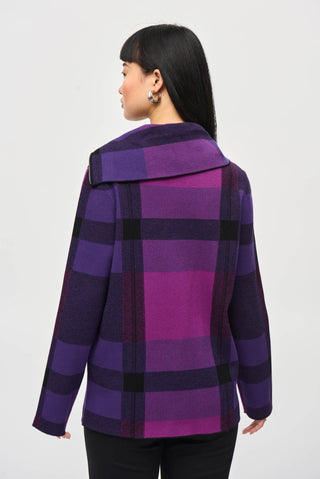 Joseph Ribkoff Purple Jacquard Cowl Neck Jumper - MMJs Fashion