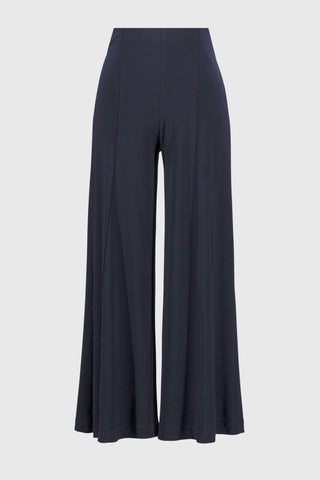 Joseph Ribkoff Silky Knit Pull - On Wide - Leg Trousers Navy Blue - MMJs Fashion